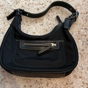 Coach Black Shoulder Bag with Silver Accents vintage